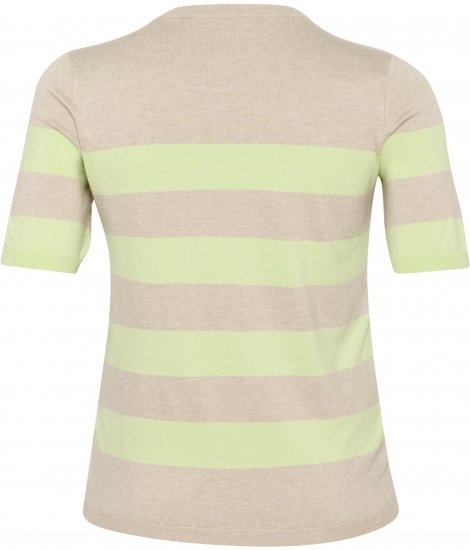 Kaffe Curve Lizzy Ριγέ πουλόβερ Μπεζ/Πράσινο - Τυπωμένα T-shirts για γυναίκες - 