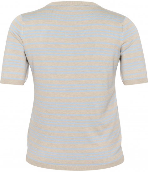 Kaffe Curve Lizzy Ριγέ πουλόβερ Μπεζ/Απαλό μπλε - Τυπωμένα T-shirts για γυναίκες - 