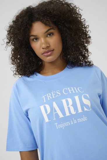 Kaffe Curve Frey T-Shirt Vista Blue - Μπλουζάκια - 