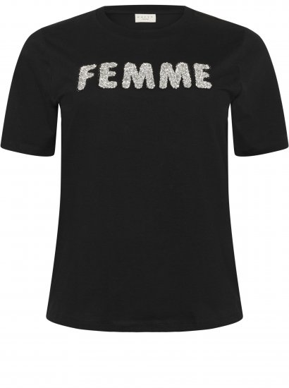 Kaffe Curve Ariana T-Shirt Black - Μπλουζάκια - 