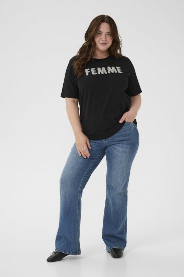 Kaffe Curve Ariana T-Shirt Black - Μπλουζάκια - 