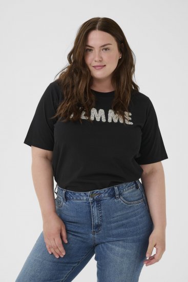 Kaffe Curve Ariana T-Shirt Black - Μπλουζάκια - 