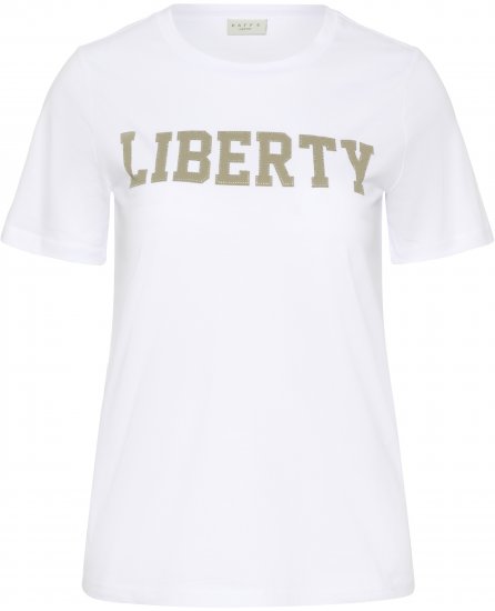 Kaffe Curve June Μπλουζάκι Λευκό - Τυπωμένα T-shirts για γυναίκες - 