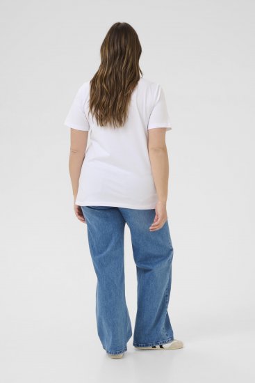 Kaffe Curve June Μπλουζάκι Λευκό - Τυπωμένα T-shirts για γυναίκες - 