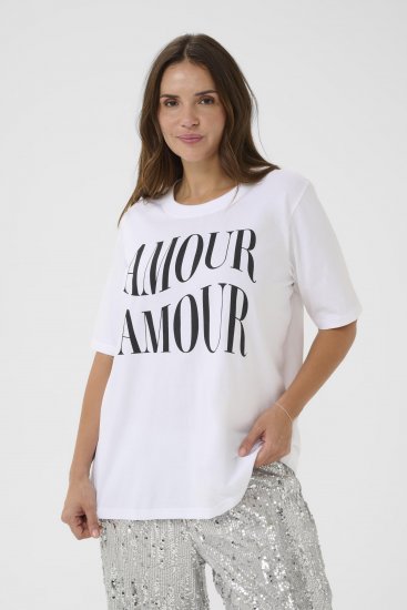 Kaffe Curve Chari T-Shirt Optical White - Μπλουζάκια - 
