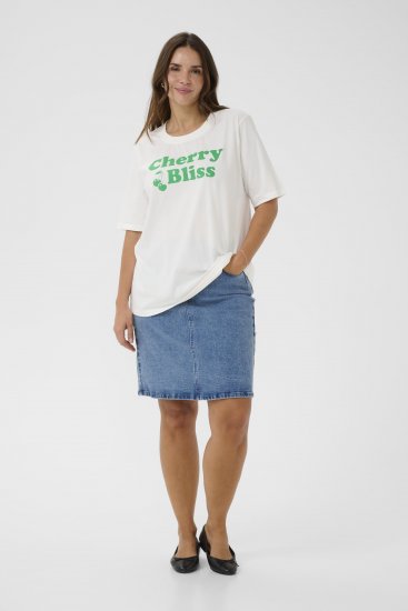 Kaffe Curve Chari T-Shirt Chalk - Μπλουζάκια - 