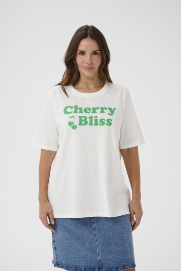 Kaffe Curve Chari T-Shirt Chalk - Μπλουζάκια - 