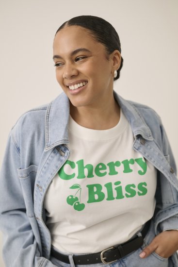 Kaffe Curve Chari T-Shirt Chalk - Μπλουζάκια - 