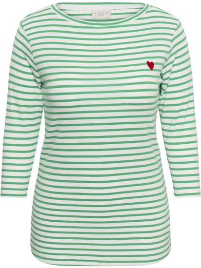 Kaffe Curve Lia Boatneck 3/4 T-Shirt Chalk/Bright Green - Μπλουζάκια και τοπ - 