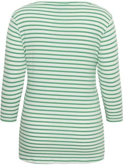 Kaffe Curve Lia Boatneck 3/4 T-Shirt Chalk/Bright Green - Μπλουζάκια και τοπ - 