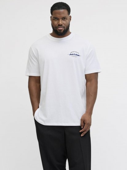 Jack & Jones Brandon T-Shirt White - Μακό μπλουζάκια - Aνδρικά μπλουζεσ μεγάλα μεγέθη