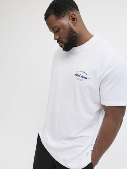 Jack & Jones Brandon T-Shirt White - Μακό μπλουζάκια - Aνδρικά μπλουζεσ μεγάλα μεγέθη