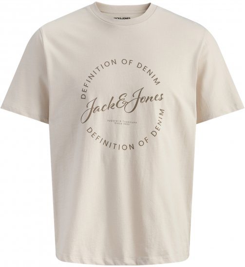 Jack & Jones Grayson T-shirt Μπεζ - Μακό μπλουζάκια - Aνδρικά μπλουζεσ μεγάλα μεγέθη