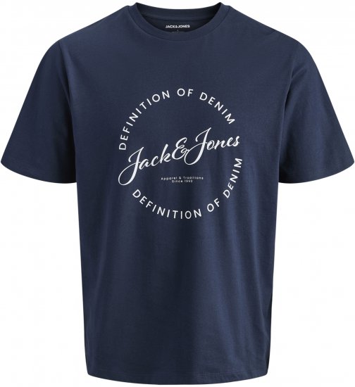 Jack & Jones Grayson T-shirt Ναυτικό Μπλε - Μακό μπλουζάκια - Aνδρικά μπλουζεσ μεγάλα μεγέθη