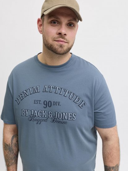 Jack & Jones Edenver T-Shirt Blue - Μακό μπλουζάκια - Aνδρικά μπλουζεσ μεγάλα μεγέθη