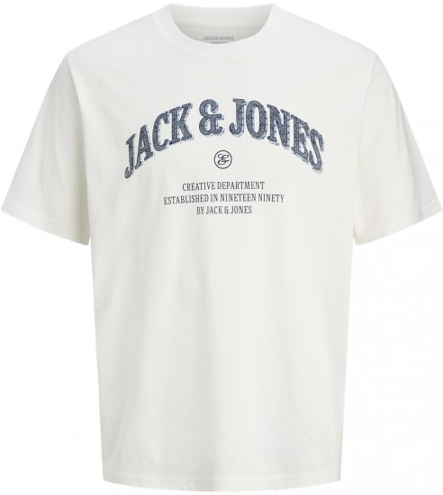 Jack & Jones Edenver T-Shirt White - Μακό μπλουζάκια - Aνδρικά μπλουζεσ μεγάλα μεγέθη
