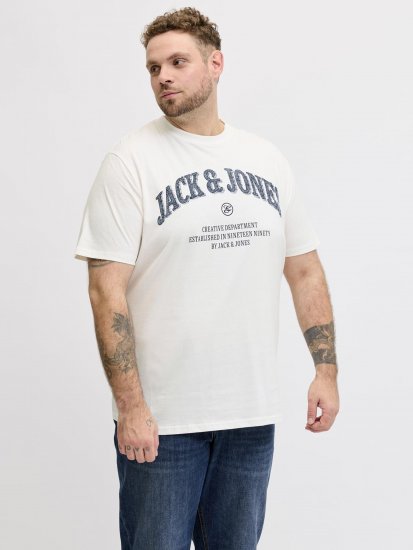 Jack & Jones Edenver T-Shirt White - Μακό μπλουζάκια - Aνδρικά μπλουζεσ μεγάλα μεγέθη