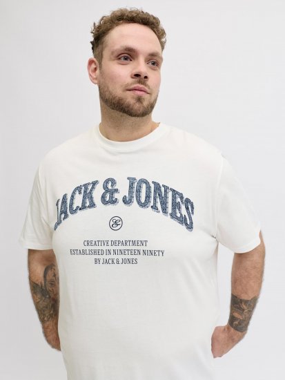 Jack & Jones Edenver T-Shirt White - Μακό μπλουζάκια - Aνδρικά μπλουζεσ μεγάλα μεγέθη