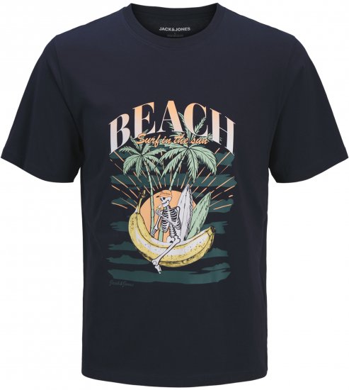 Jack & Jones King Crew Neck T-Shirt Navy - Μακό μπλουζάκια με στάμπα - 