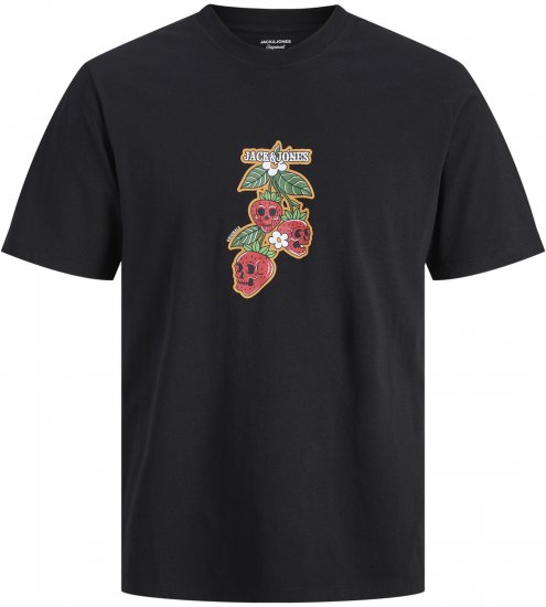 Jack & Jones Catskills Μπλουζάκι Μαύρο - Μακό μπλουζάκια - Aνδρικά μπλουζεσ μεγάλα μεγέθη