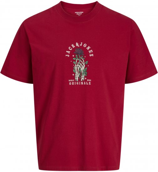 Jack & Jones Catskills Μπλουζάκι Κόκκινο - Μακό μπλουζάκια - Aνδρικά μπλουζεσ μεγάλα μεγέθη
