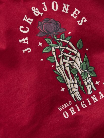 Jack & Jones Catskills Μπλουζάκι Κόκκινο - Μακό μπλουζάκια - Aνδρικά μπλουζεσ μεγάλα μεγέθη