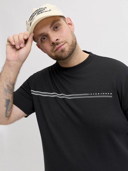 Jack & Jones Cofusion T-Shirt Black - Μακό μπλουζάκια - Aνδρικά μπλουζεσ μεγάλα μεγέθη