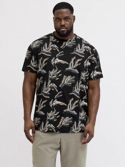 Jack & Jones Montauk T-Shirt Black - Μακό μπλουζάκια - Aνδρικά μπλουζεσ μεγάλα μεγέθη