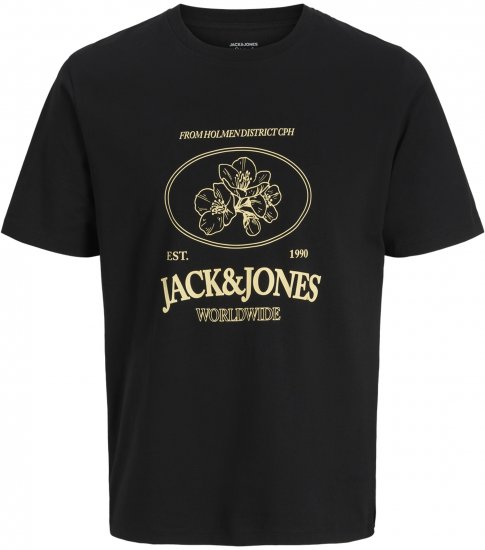 Jack & Jones Nantucket T-Shirt Μαύρο - Μακό μπλουζάκια - Aνδρικά μπλουζεσ μεγάλα μεγέθη