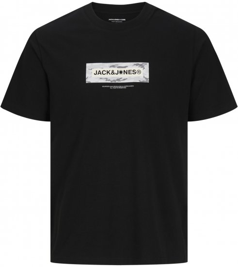 Jack & Jones Breeze Branded T-Shirt Black - Μακό μπλουζάκια - Aνδρικά μπλουζεσ μεγάλα μεγέθη