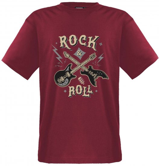Adamo Rock and Roll Comfort Fit T-Shirt Red - Μακό μπλουζάκια με στάμπα - 