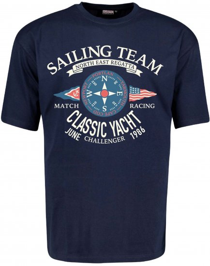 Adamo Sailing Comfort Fit T-Shirt Navy - Μακό μπλουζάκια με στάμπα - 