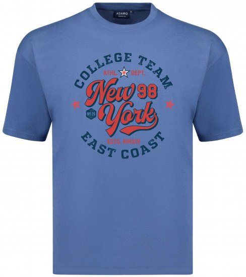 Adamo College Comfort Fit T-Shirt Blue - Μακό μπλουζάκια με στάμπα - 