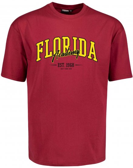 Adamo Florida Comfort Fit T-Shirt Red - Μακό μπλουζάκια με στάμπα - 