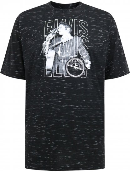 D555 Official Elvis Presley Printed T-Shirt Black - Μακό μπλουζάκια με στάμπα - 