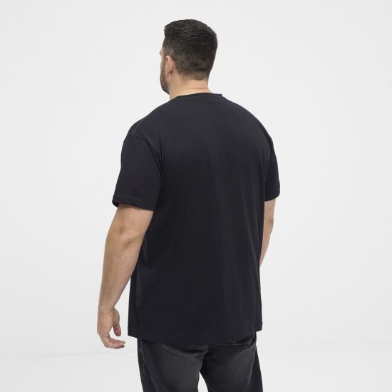 North Latitude 53333 Grid Printed T-Shirt Black - Μακό μπλουζάκια - Aνδρικά μπλουζεσ μεγάλα μεγέθη