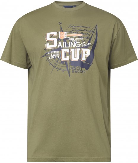 North Latitude 61119 Μπλουζάκι Με Στάμπα Λαδί - Μακό μπλουζάκια - Aνδρικά μπλουζεσ μεγάλα μεγέθη