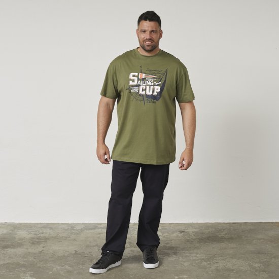 North Latitude 61119 Μπλουζάκι Με Στάμπα Λαδί - Μακό μπλουζάκια - Aνδρικά μπλουζεσ μεγάλα μεγέθη