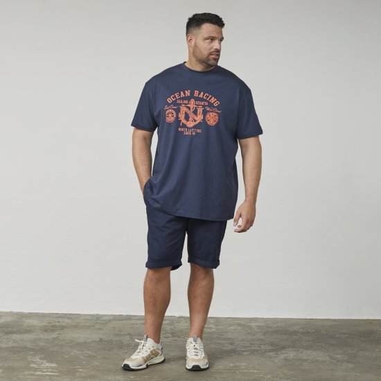 North Latitude 61121 Μπλουζάκι Με Στάμπα Ναυτικό Μπλε - Μακό μπλουζάκια - Aνδρικά μπλουζεσ μεγάλα μεγέθη