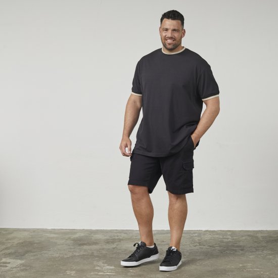 North Latitude 61125 Superflex Πικέ T-Shirt Μαύρο - Μακό μπλουζάκια - Aνδρικά μπλουζεσ μεγάλα μεγέθη