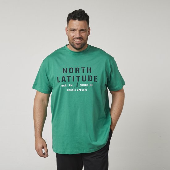 North Latitude 61135 Μπλουζάκι Με Στάμπα Πράσινο - Μακό μπλουζάκια - Aνδρικά μπλουζεσ μεγάλα μεγέθη
