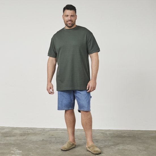 North Latitude 61324 Μπλουζάκι Με Υφή Σκούρο Πράσινο Σκόνης - Μακό μπλουζάκια - Aνδρικά μπλουζεσ μεγάλα μεγέθη