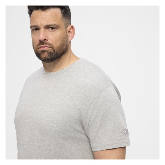 North Latitude T-Shirt O-Neck Grey Melange - Μακό μπλουζάκια - Aνδρικά μπλουζεσ μεγάλα μεγέθη