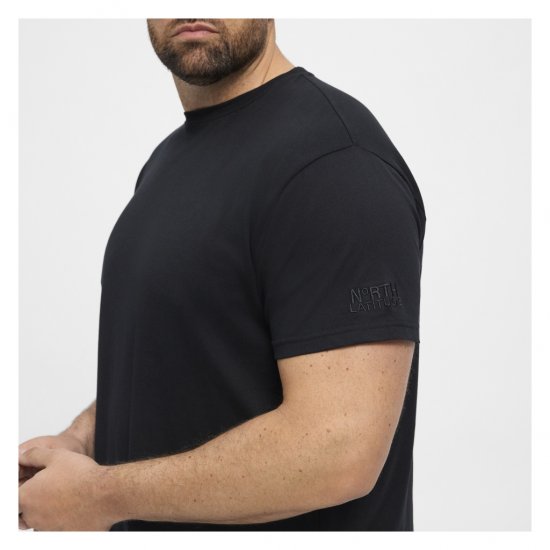 North Latitude T-Shirt O-Neck Black - Μακό μπλουζάκια - Aνδρικά μπλουζεσ μεγάλα μεγέθη