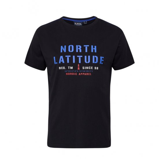 North Latitude Logo T-Shirt Black - Μακό μπλουζάκια - Aνδρικά μπλουζεσ μεγάλα μεγέθη