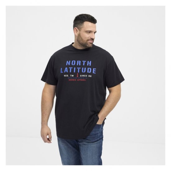 North Latitude Logo T-Shirt Black - Μακό μπλουζάκια - Aνδρικά μπλουζεσ μεγάλα μεγέθη