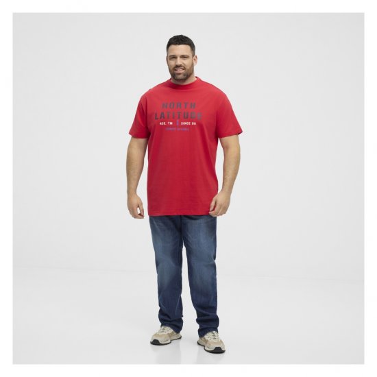 North Latitude Logo T-Shirt Red - Μακό μπλουζάκια - Aνδρικά μπλουζεσ μεγάλα μεγέθη