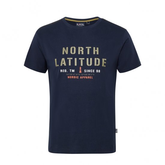North Latitude Logo T-Shirt Navy - Μακό μπλουζάκια - Aνδρικά μπλουζεσ μεγάλα μεγέθη