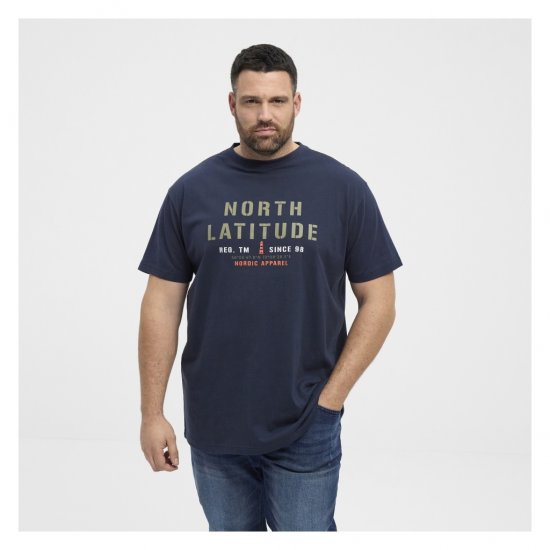 North Latitude Logo T-Shirt Navy - Μακό μπλουζάκια - Aνδρικά μπλουζεσ μεγάλα μεγέθη