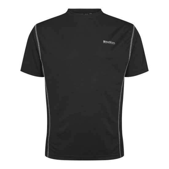 North Latitude Sport Tech T-Shirt Black - Μακό μπλουζάκια - Aνδρικά μπλουζεσ μεγάλα μεγέθη